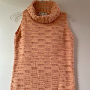 Avalin Womens Sleeveless Pullover Knitted Turtleneck Top Pink